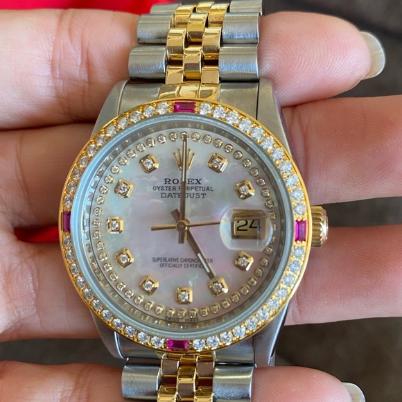 Sold!! Rolex Datejust Diamond Ruby Bezel 36mm Watch Unisex - Picture 13 of 13